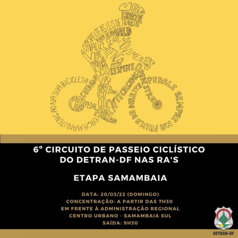Detran-DF promove passeio ciclístico neste domingo (20)