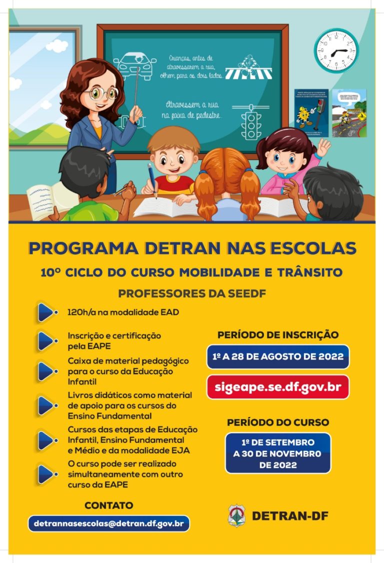 Detran abre inscrições de curso Mobilidade e Trânsito para professores das escolas públicas