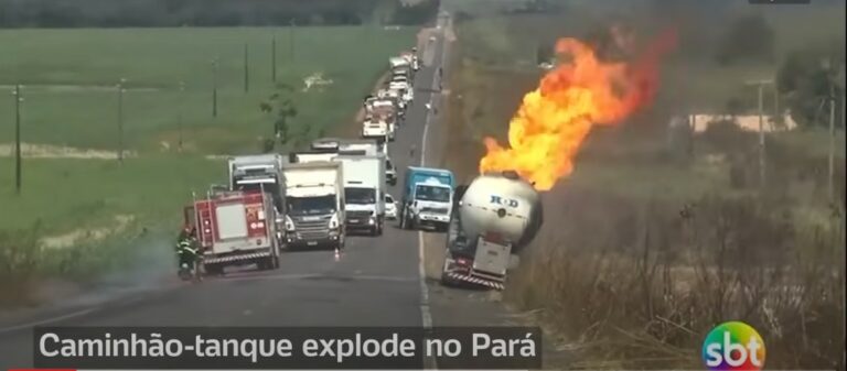 Caminhão-tanque carregado de gás GLP explode e deixa 8 feridos