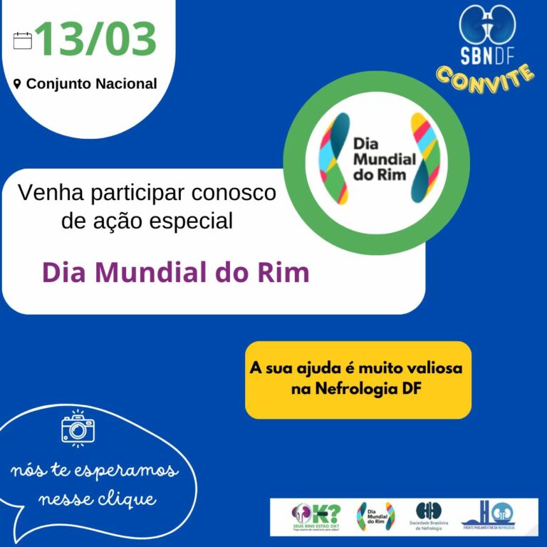 Dia Mundial do Rim 2025 terá exames gratuitos no dia 13/03