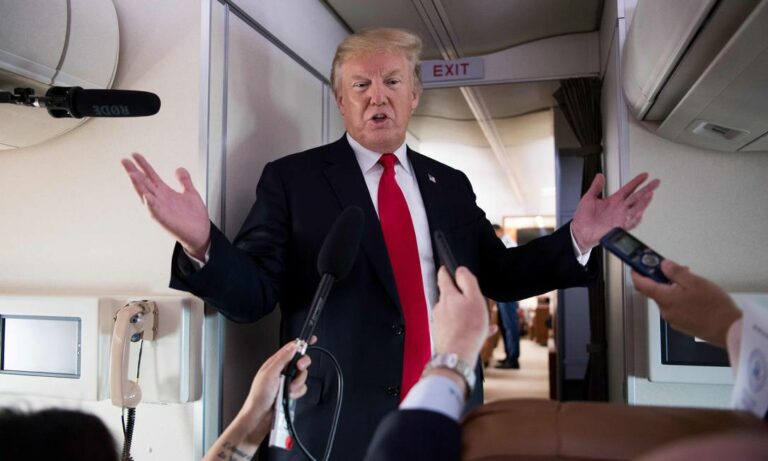 Vídeo: Trump esculacha repórter da velha imprensa durante entrevista a bordo do Força Aérea Um