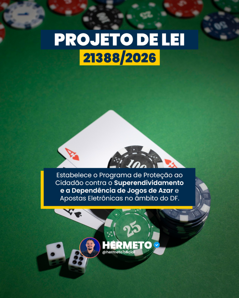Projeto de lei de Hermeto cria programa de proteção contra vício em jogos no DF