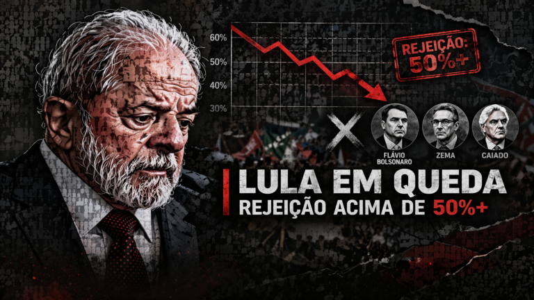 Lula em queda livre: rejeição alta, empate técnico e risco real de derrota em 2026