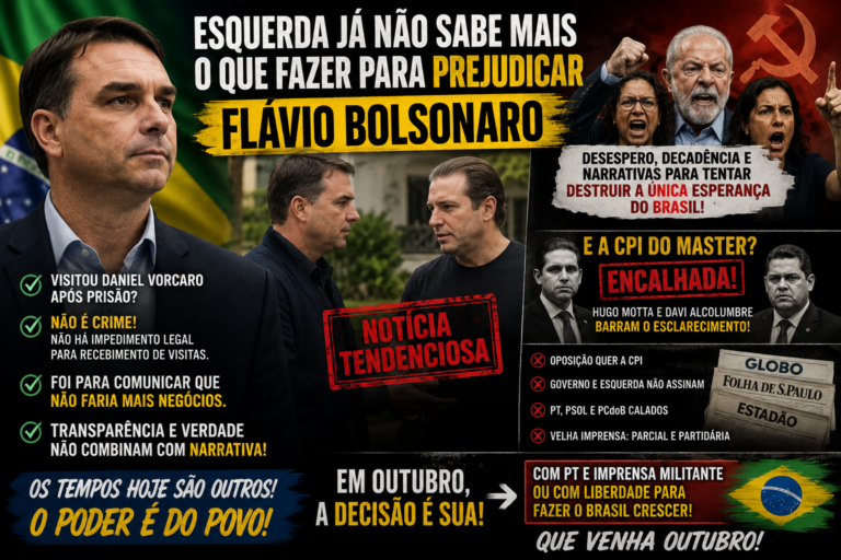 Esquerda, desesperada, já não sabe mais o que fazer para parar Flávio Bolsonaro