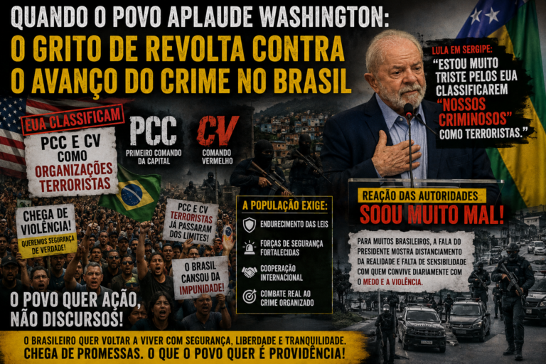 Quando o povo aplaude Washington: o grito de revolta contra o avanço do crime no Brasil