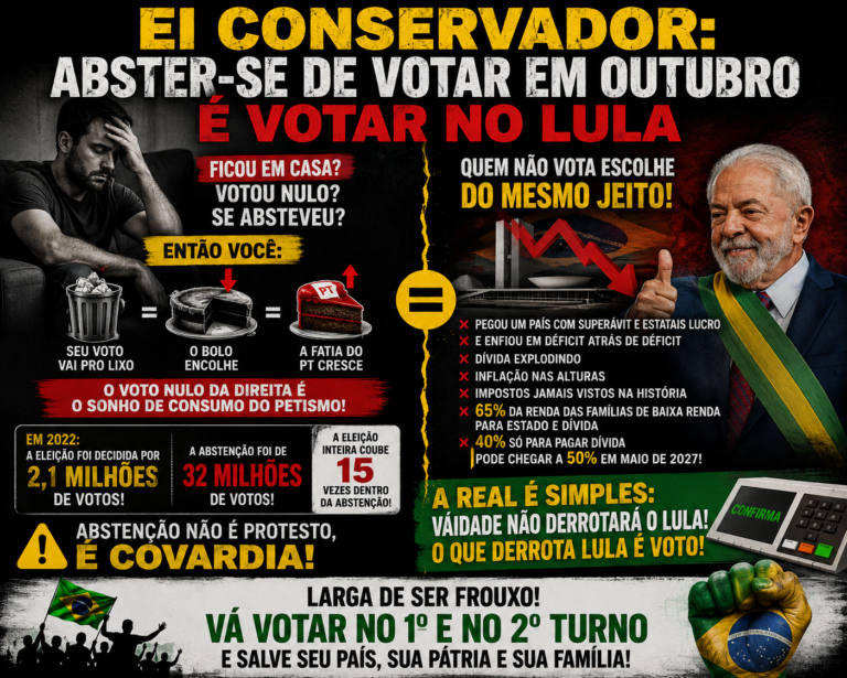 EI CONSERVADOR: Abster-se de votar em outubro é votar no Lula