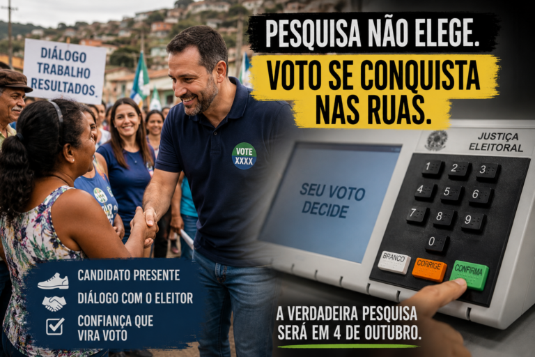 Pesquisa para deputado não elege ninguém: voto se conquista nas ruas e no contato com o eleitor