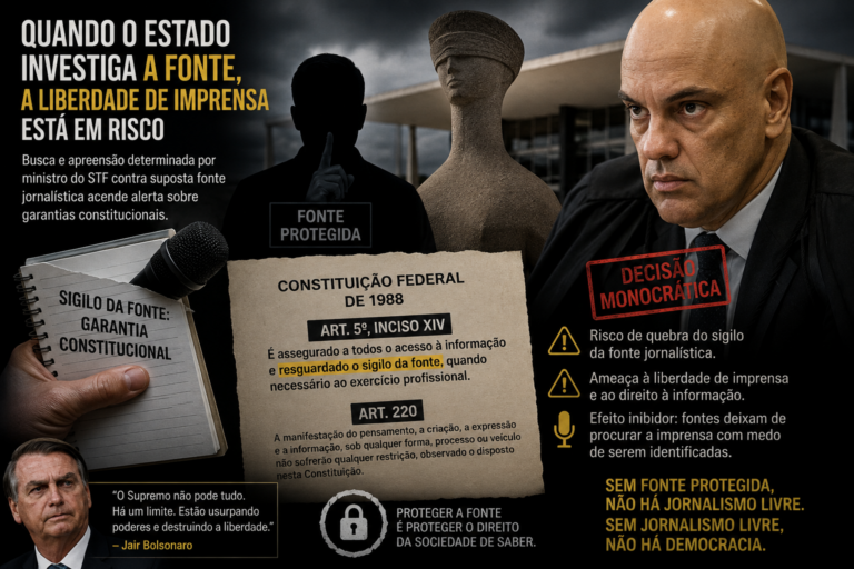 Quando a fonte vira alvo: decisão de Moraes acende alerta sobre uma garantia constitucional da imprensa