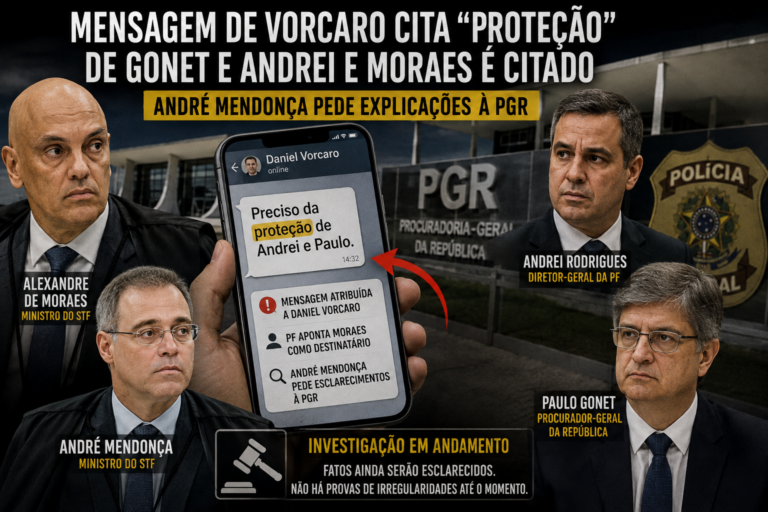 “Preciso da proteção de Andrei e Paulo”: mensagem de Vorcaro leva André Mendonça a cobrar explicações da PGR e abre novo capítulo no caso Master