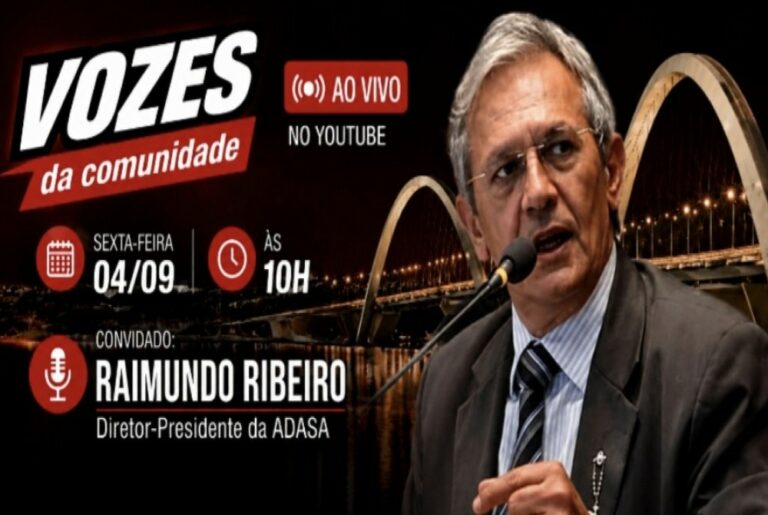 Raimundo Ribeiro, diretor-presidente da ADASA será o entrevistado do Vozes da Comunidade dessa sexta-feira